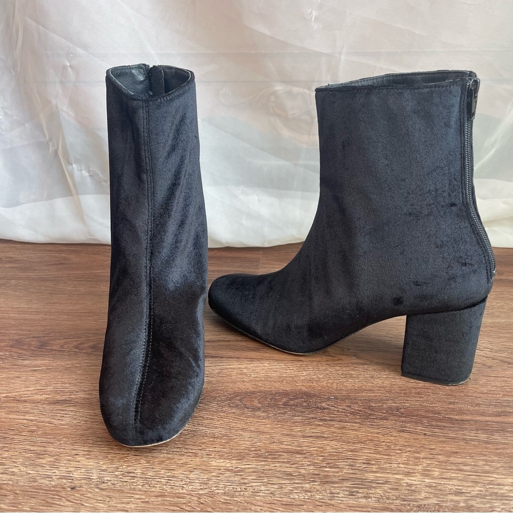 FREE PEOPLE VELVET CECILE ANKLE BOOT Black 40 / 10 Boho - Picture 4 of 15